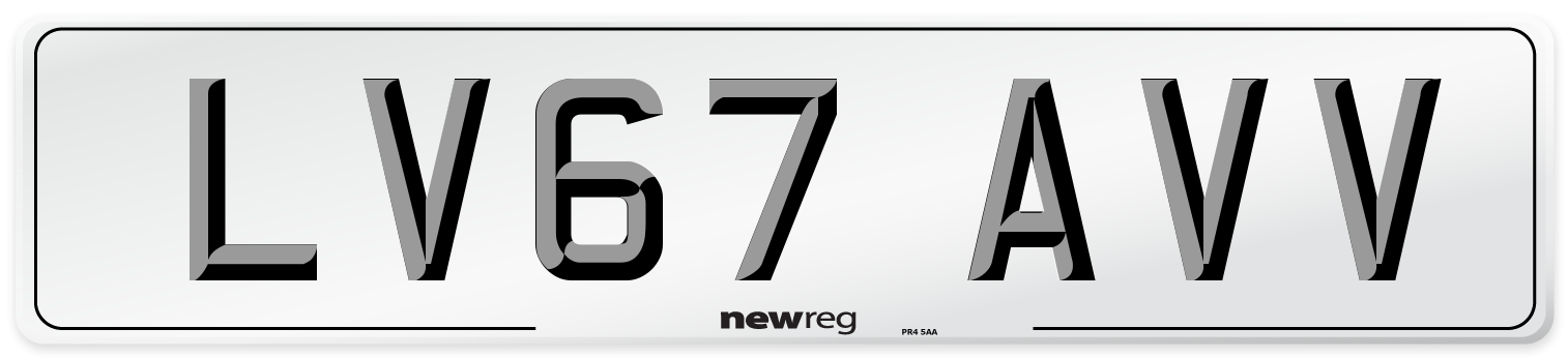 LV67 AVV Number Plate from New Reg